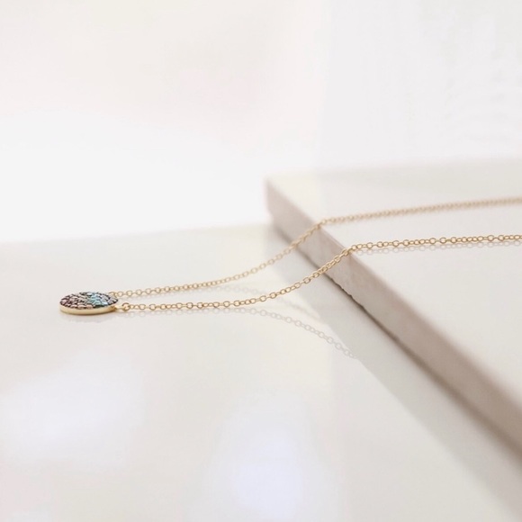 Multicolored Gold Pendant Necklace - Picture 3 of 6